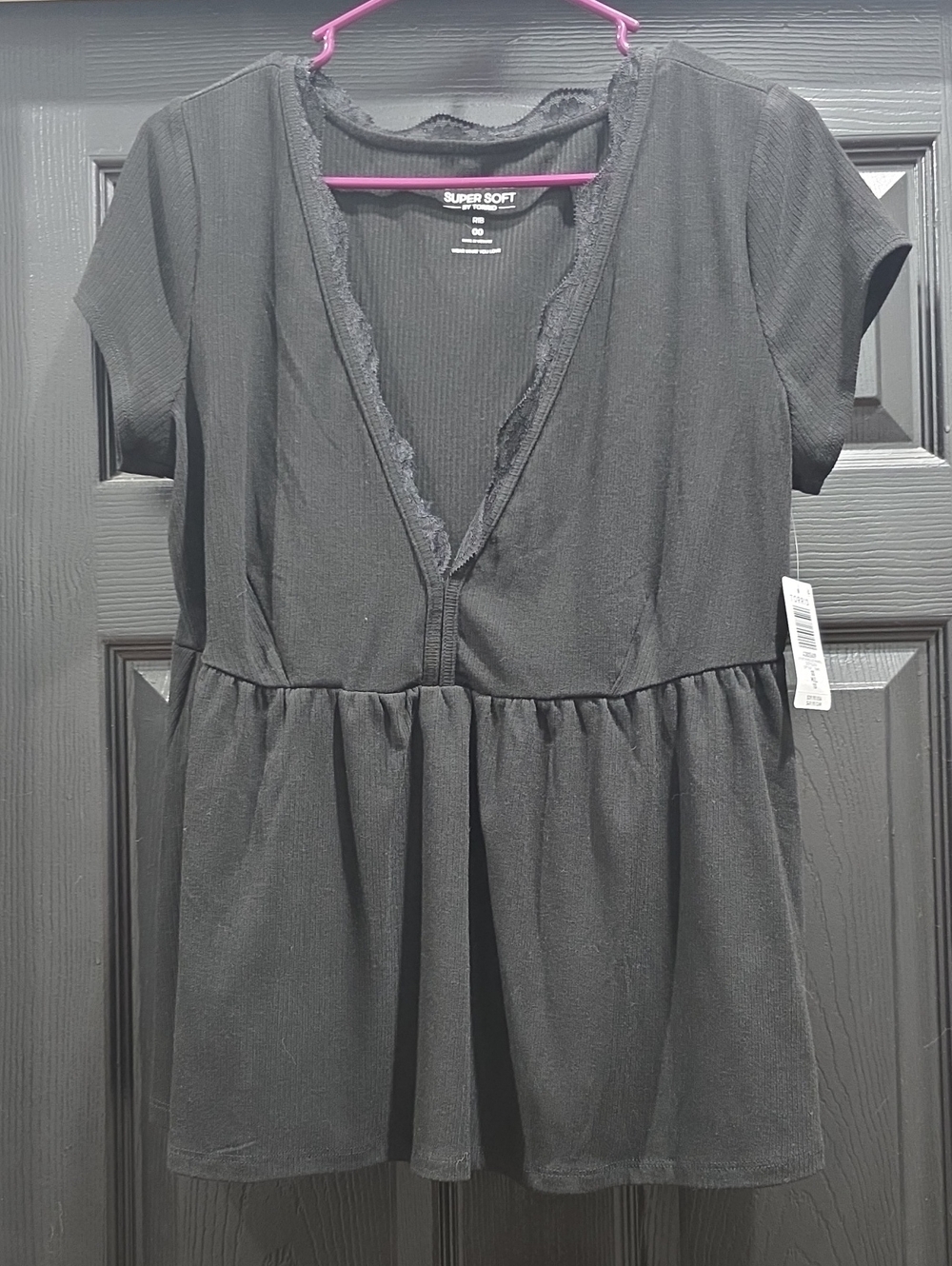 torrid Black V-Neck Peplum Tunic